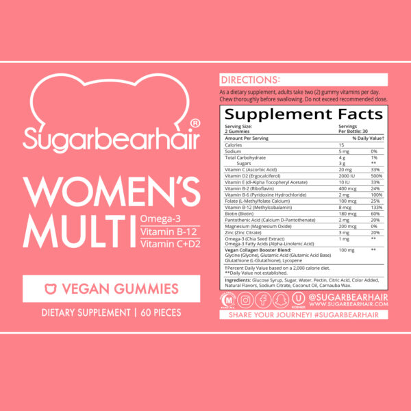 پاستیل مولتی ویتامین بانوان شوگربیر ۶۰ عددی| Sugarbear Women's multi 60 Gummies