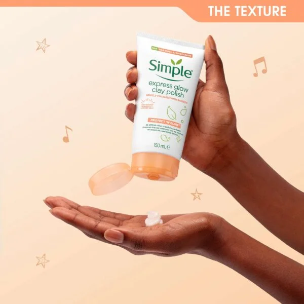 ژل شستشو خاک رسی سیمپل حجم ۱۵۰ میل | SIMPLE Protect Glow express glow clay polish 150ml - Image 3