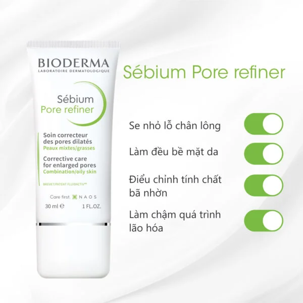 کرم مرطوب کننده ضد جوش و جمع کننده منافذ بایودرما مدل سبیوم 30 میل | BIODERMA Bioderma Sébium Pore Refiner 30 ml - Image 3