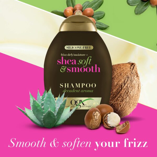 شامپو ضد وز شی باتر او جی ایکس حجم 385 میل| OGX shea soft smooth shampoo 385 ml