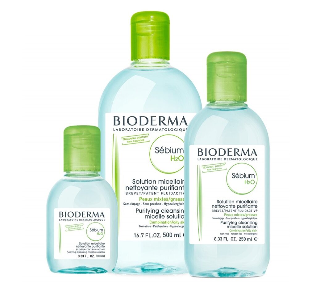 میسلار واتر بایودرما سبیوم پوست چرب حجم | BIODERMA Sebium H2O Purifying Cleansing Micelle Solution For Combination to Oily Skin 250 500 ml