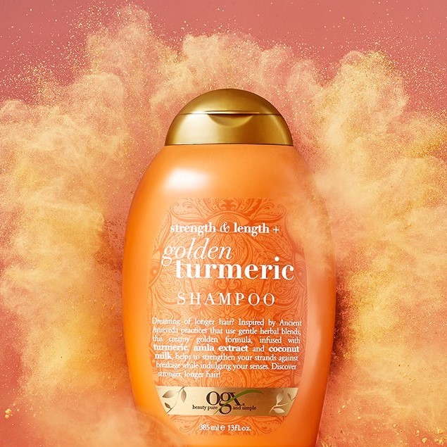 شامپو او جی ایکس مدل گلدن ترمریک ۳۸۵ میل |OGX golden turmeric shampoo 385 ml