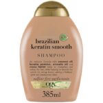 شامپو کراتین برزیلی اوجی ایکس OGX حجم ۳۸۵ میل | بدون سولفات، صاف کننده قوی مو | OGX Brazilian Keratin smooth Shampoo 385 ml