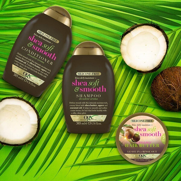 شامپو ضد وز شی باتر او جی ایکس حجم 385 میل| OGX shea soft smooth shampoo 385 ml 2 شامپو ضد وز شی باتر او جی ایکس حجم 385 میل| OGX shea soft smooth shampoo 385 ml