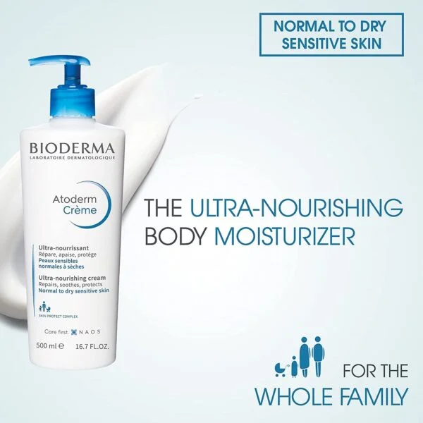 کرم مرطوب کننده و مغذی بایودرما BIODERMA مدل اتودرم ATODERM حجم 500 میل | پوست نرمال و خشک حساس| Bioderma Atoderm Ultra-Nourishing Cream 500ml - Image 5