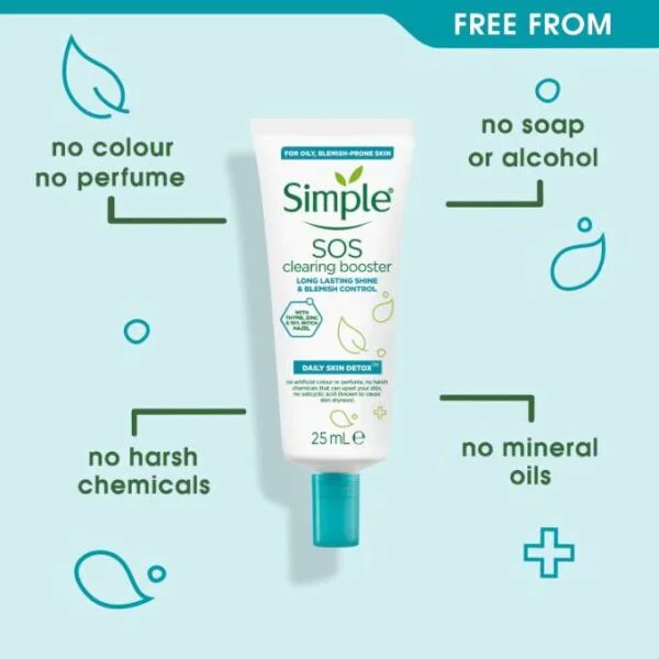 ژل ضد جوش و کنترل کننده چربی sos سیمپل حجم 25 میل| SIMPLE Daily Skin Detox SOS Booster 25 ml - Image 3