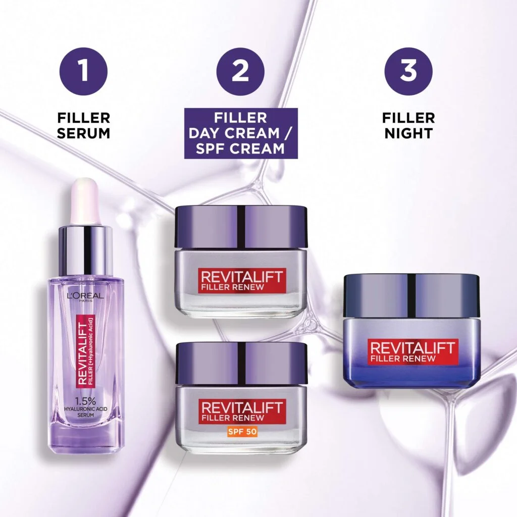 کرم روز ضد چروک رویتالیفت فیلر لورال حجم ۵۰ میل | LOREAL Revitalift Filler hyaluronic asid day cream 50 ml