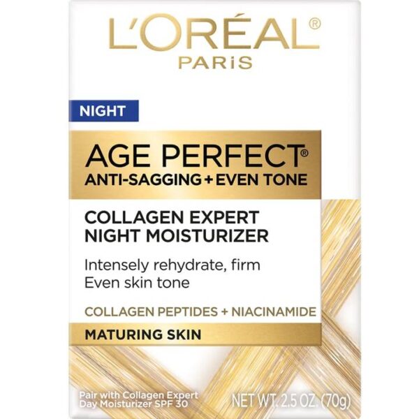 LOreal Skin Age Perfect Anti Sagging Even Tone Collagen Expert Night Moisturizer Front 2