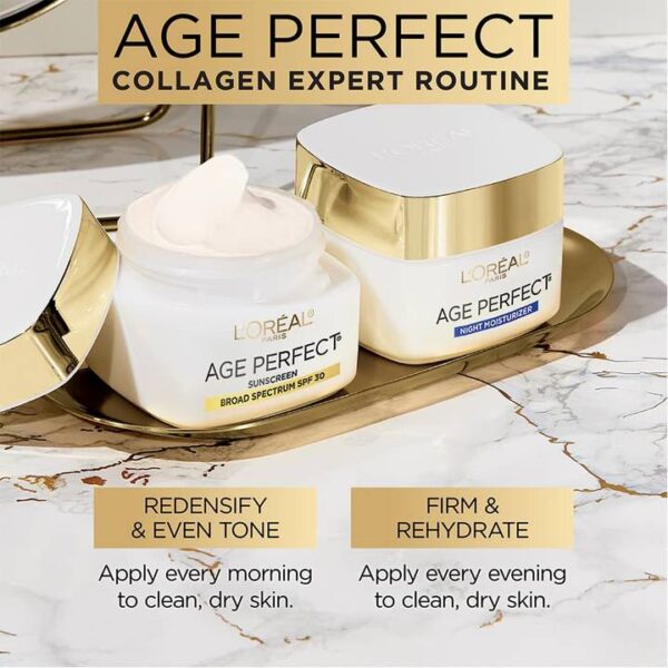 LOreal Skin Age Perfect Anti Sagging Even Tone Collagen Expert Night Moisturizer usage