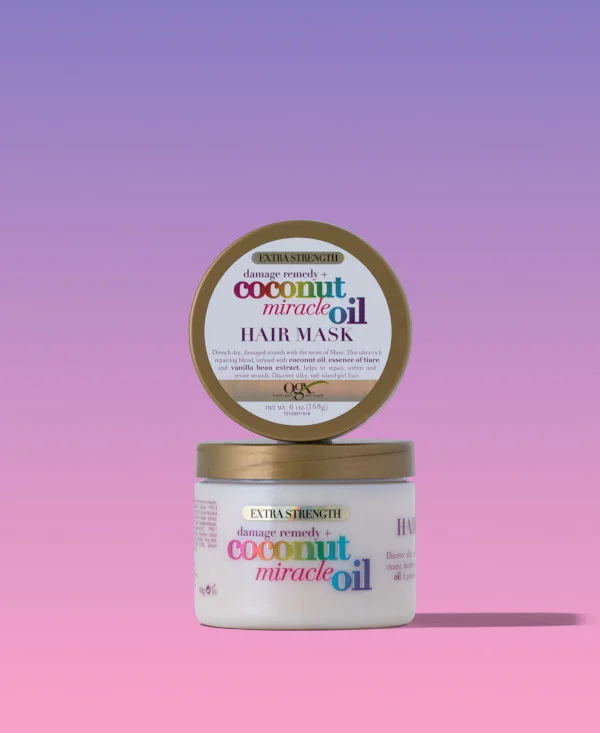 ماسک مو فری سولفات روغن نارگیل میراکل OGX او جی ایکس 168|300میل | OGX Extra Strength Damage Remedy Coconut Miracle Oil Hair Mask 168g - Image 2