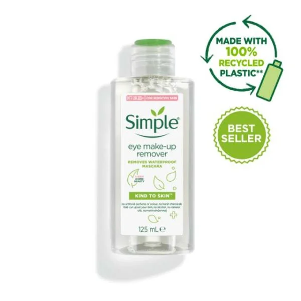پاک کننده آرایش چشم سیمپل ۱۲۵ میل | SIMPLE Kind to Skin Eye Make-up Remover 125 ml - Image 1