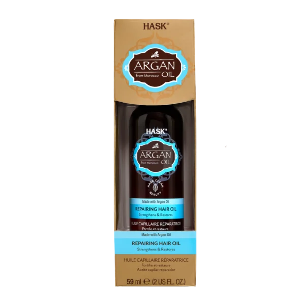 روغن ترمیم کننده و تقویت کننده مو آرگان هاسک | HASK Argan Oil From Morocco Repairing Hair Oil strengthens and restores 59ml - Image 2