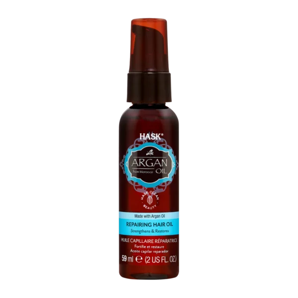 روغن ترمیم کننده و تقویت کننده مو آرگان هاسک | HASK Argan Oil From Morocco Repairing Hair Oil strengthens and restores 59ml - Image 1