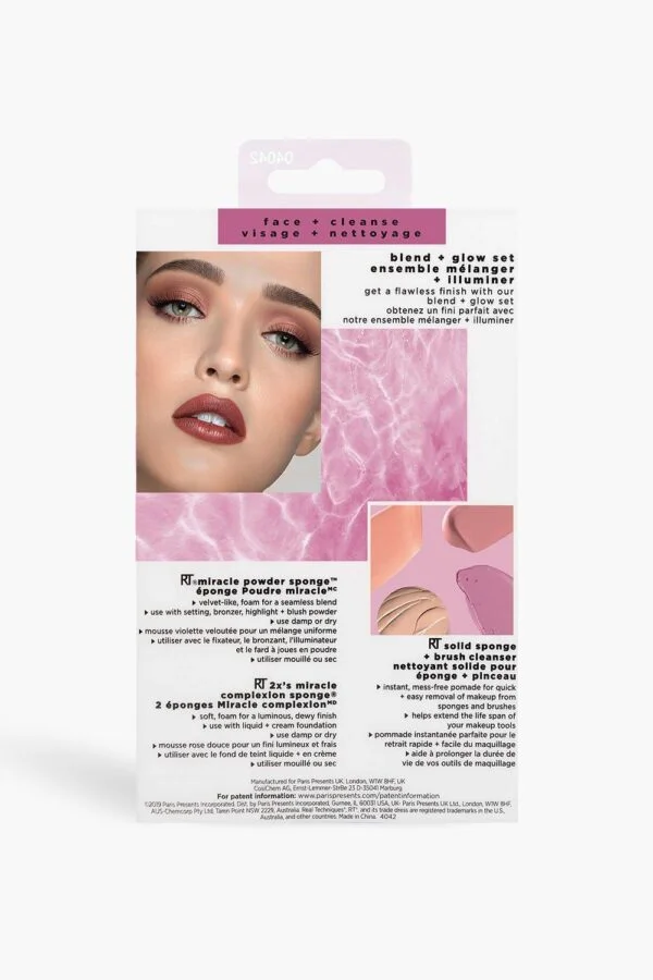 ست اسفنج (بیوتی بلندر) ریل تکنیک سه عددیبه همراه صابون شستشوی براش و اسفنج|‌ Real Techniques blend glow set 3 Sponges - Image 3