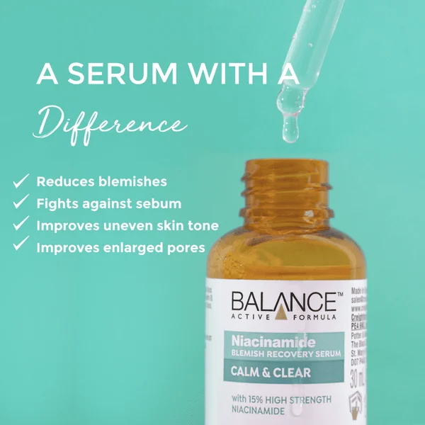 سرم نیاسینامید 15% بالانس ضد جوش و لک و شفاف کننده حجم 30 میل | Balance Active Formula 15% Niacinamide Blemish Recovery Serum 30 ml - Image 5