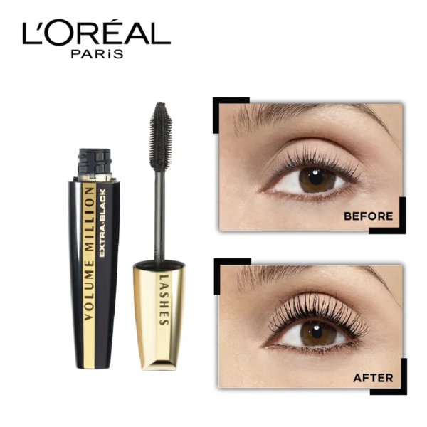 ریمل فوق مشکی میلیون لشز لورال 10.7میل| LOREAL Volume Million Lashes MascaraExtra Black 10.7ml