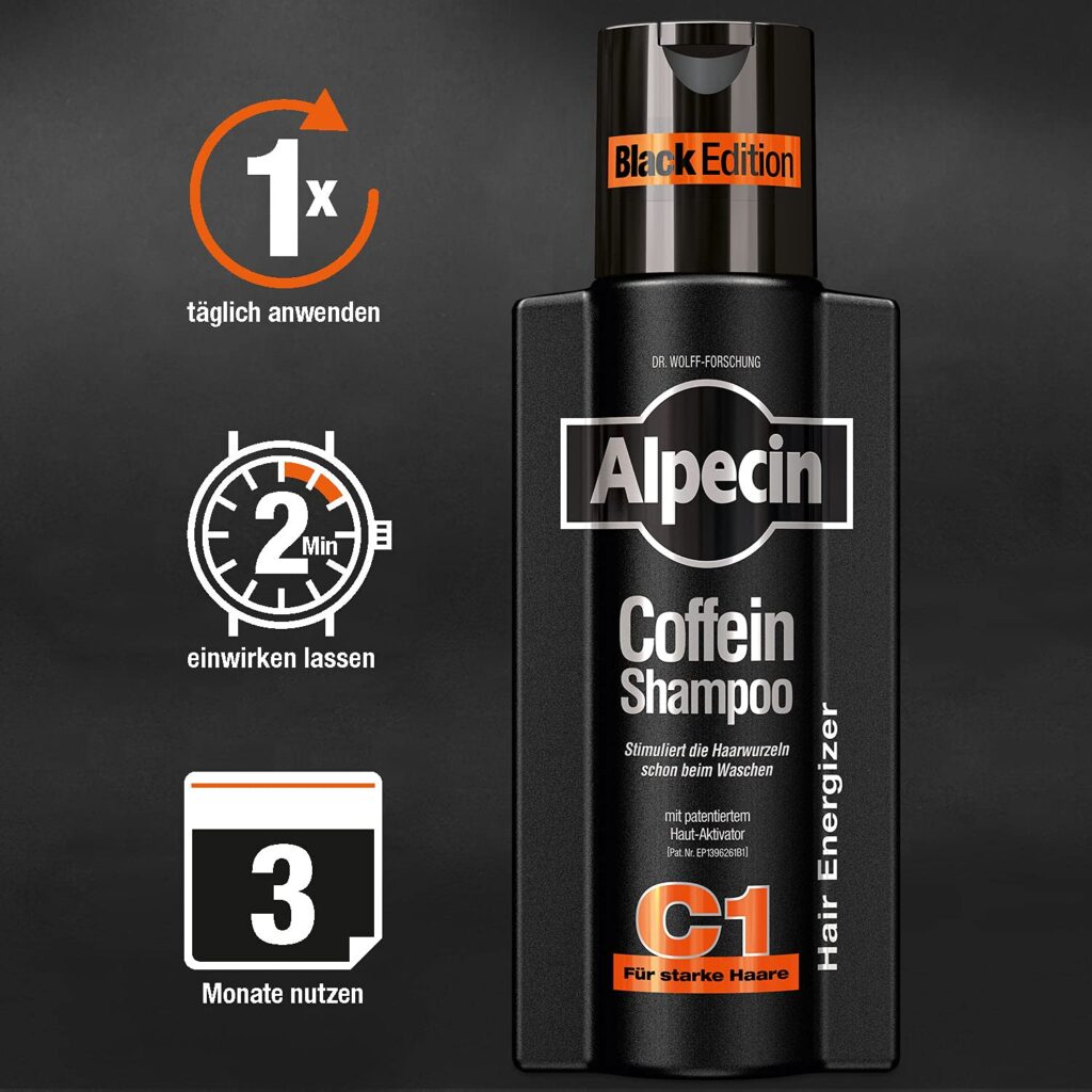 شامپو آلپسین کافئین c1 مشکی حجم 250میل| Alpecin Caffeine Shampoo C1 Black Edition