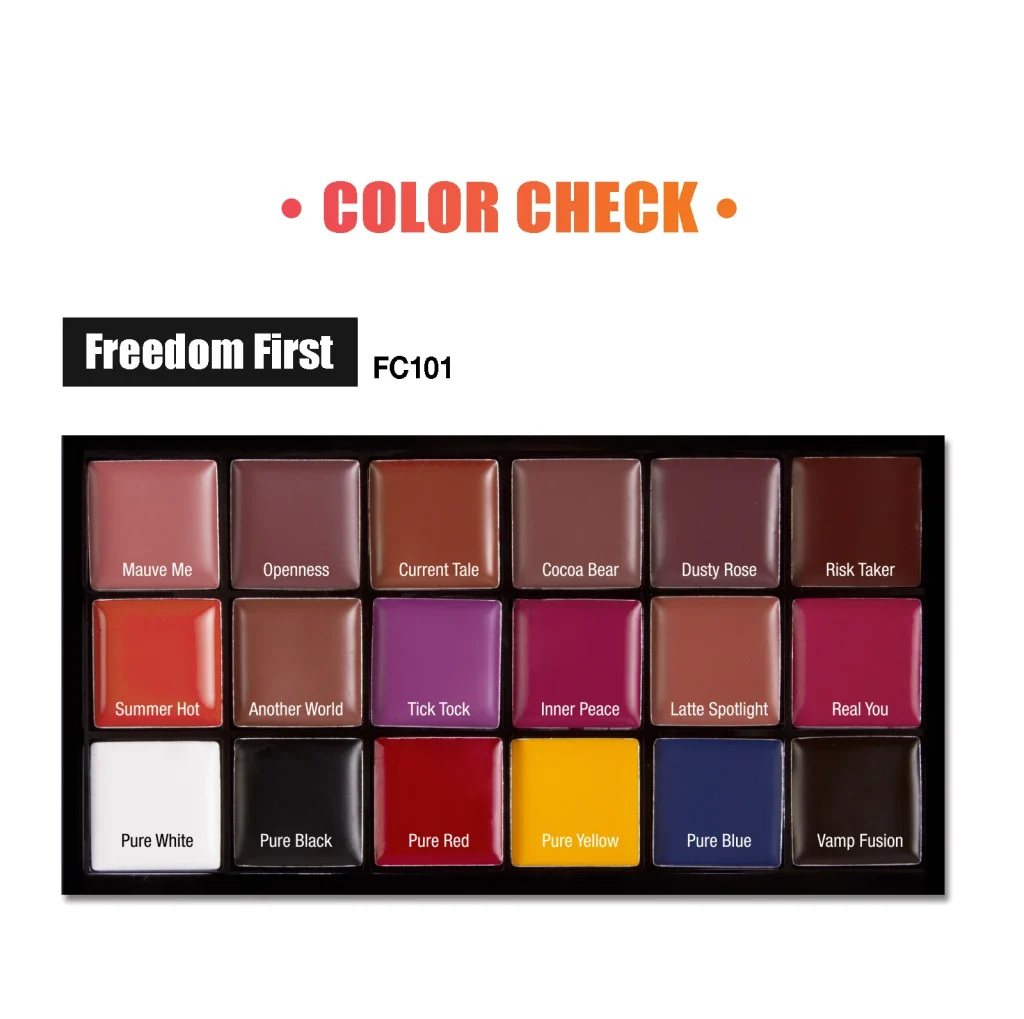 پالت رژلب 18رنگ جی کت | J.CAT FREEDOM CREATOR LIP PALETTE FC101