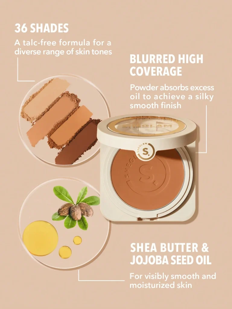 پنکک فول کاور کرم پودری شیگلم| SHEGLAM SKIN-FOCUS HIGH COVERAGE POWDER FOUNDATION 11g