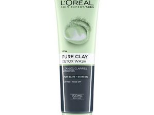 ژل شوینده و سم زدای صورت خاک رس و شارکل لورال LOreal Pure Clay Detox Wash حجم 150 میلی لیتر| L'OREAL PARIS PURE CLAY DETOX WASH 150ML