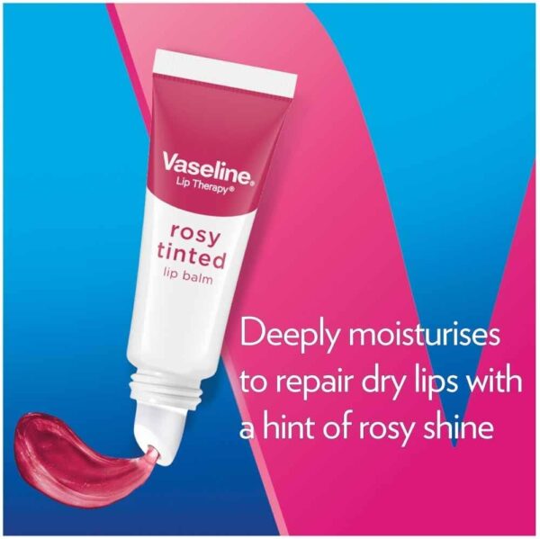 بالم لب تیوپی رز تینتد وازلین ۱۰گرمی|VASELINE LIP THERAPY ROSY TINTED LIP BALM 10gr