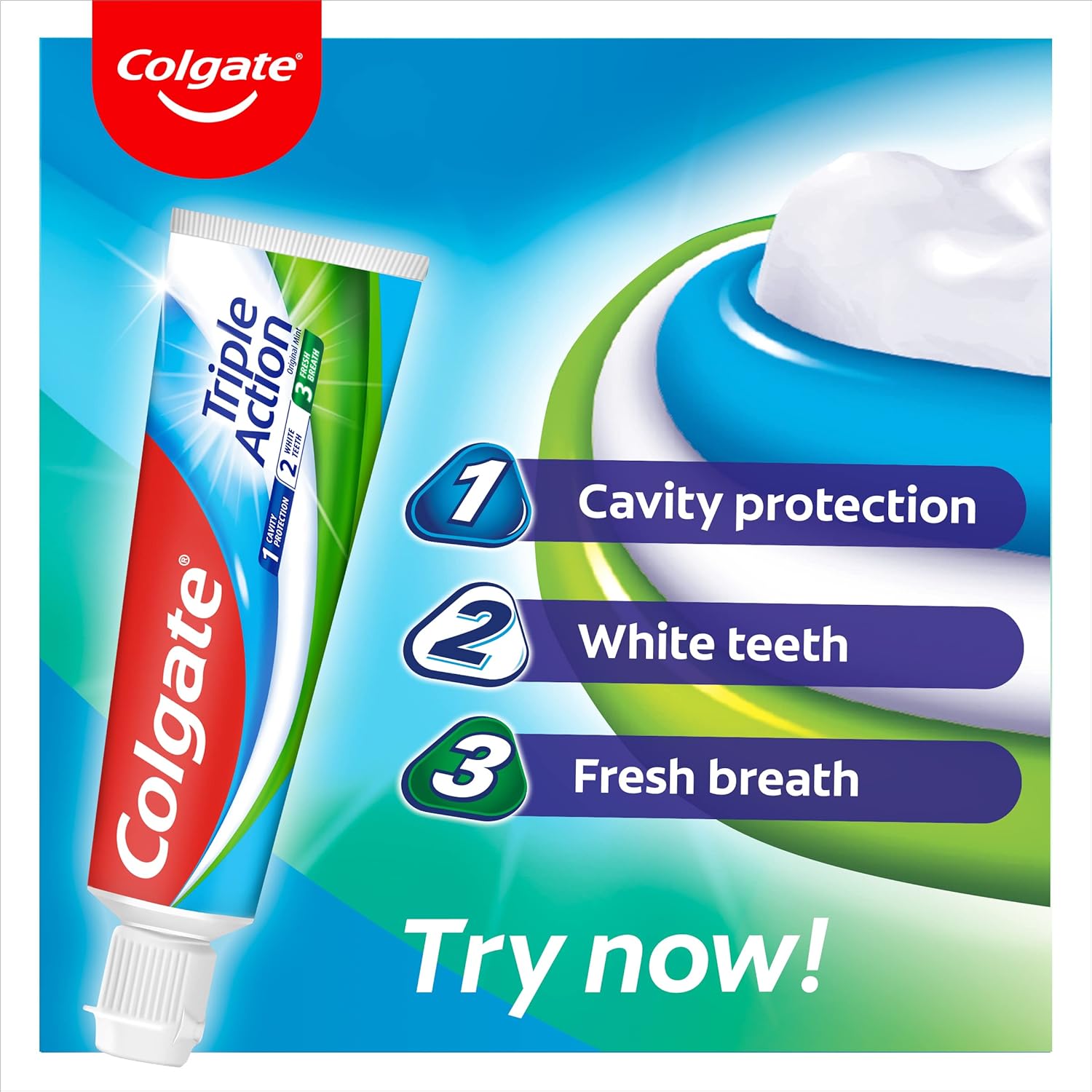 خمیر دندان کلگیت ۱۰۰میل مدل Colgate Üçlü Etki