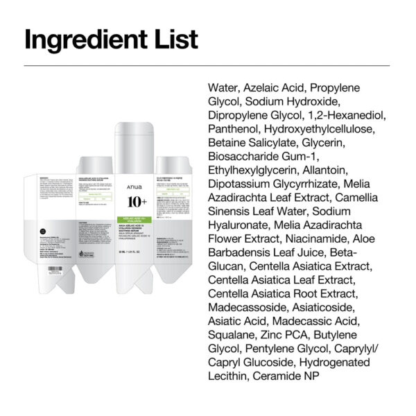anua us ampoule serum azelaic acid 10 hyaluron redness soothing serum 1161173126