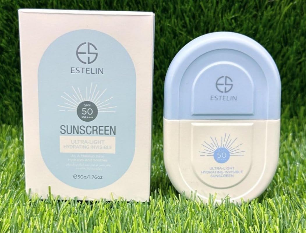 ضدآفتاب استلین ضدلک بیرنگ و فوق سبک آبرسان 50 گرم Estelin Ultra-Light Hydrating Invisible Sunscreen SPF50 +++PA