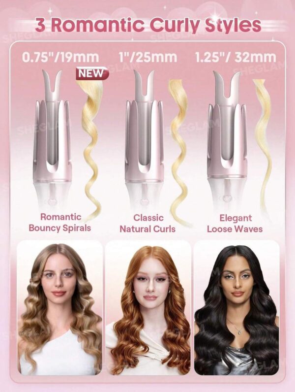 دستگاه فر کرلی شیگلم صورتی | Curly Sheglam Babe Hair - Image 4